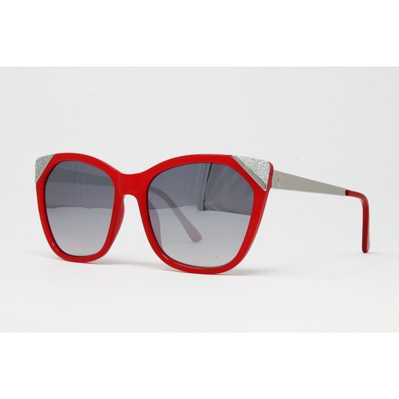 Guess Women\'s Fashion Sunglasses Plastic Frame Red with Grey Mirrored Lenses NEW